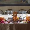 The head table set for a Fall Country Wedding.
