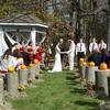 Down the aisle at an October Wedding by the Gazebo!