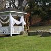 The lovely gazebo decorated for a Fall Wedding.